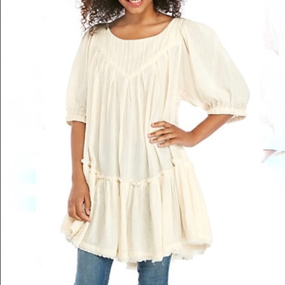 Free People Ecru Mystery Land Tunic Dress  NEW